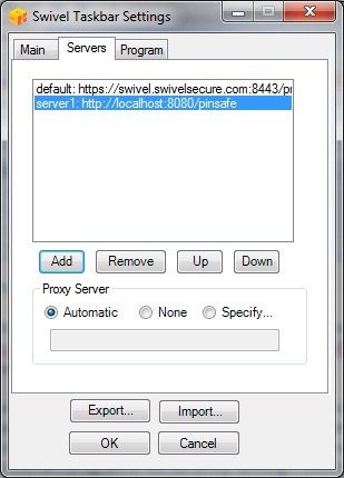 Alt Taskbar Servers Settings