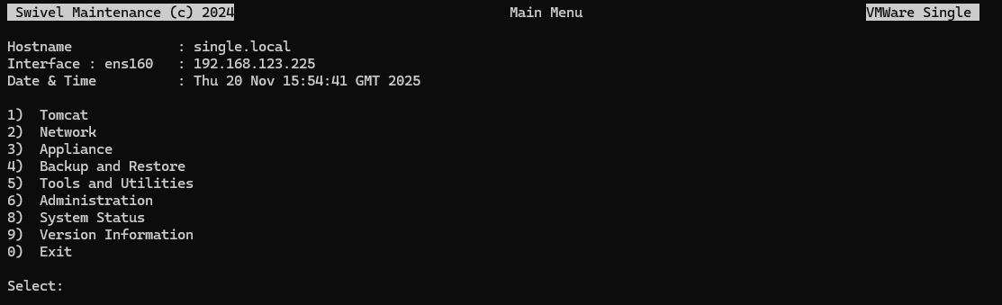 The Import or Roll Back Keystore menu options