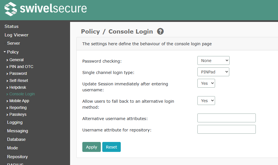 Console Login Policy