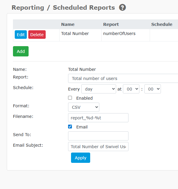 Swivel Reporting New Report
