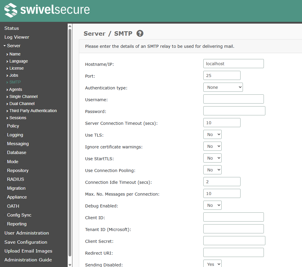 SMTP Server Configuration