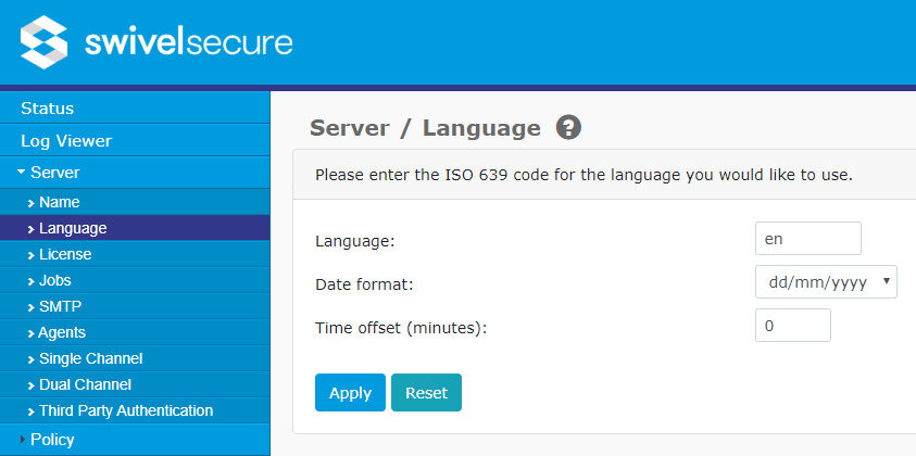 Server Language Configuration