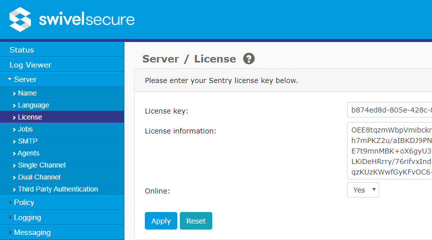 Server License Configuration