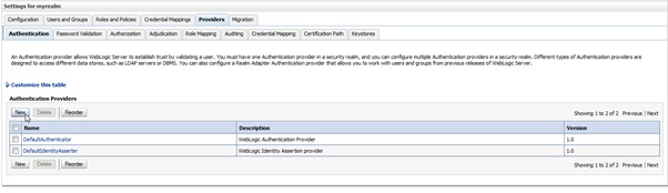 Oracle WebLogic Settings for myrealm Authentication Providers.jpg
