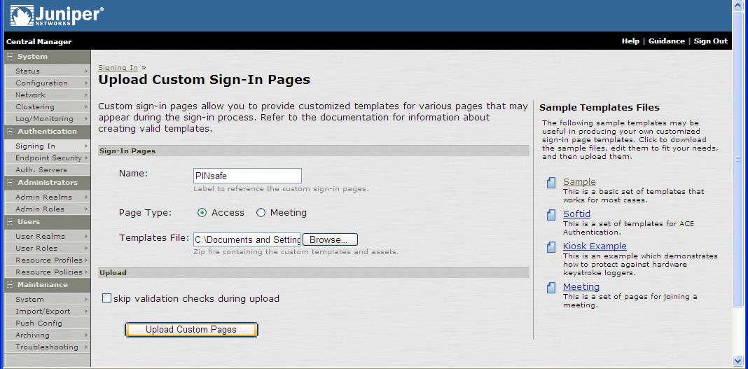 Juniper custom sign in page.jpg