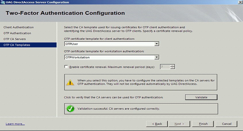 10 Forefront UAG Direct Access Two Factor Authentication Configuration CA validation.jpg