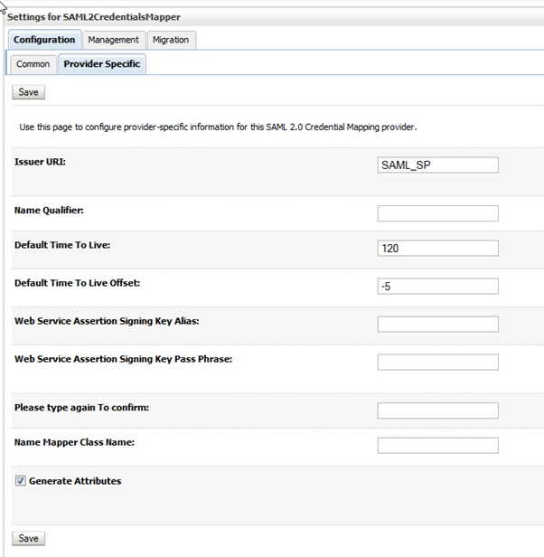 Oracle WebLogic Providers Credential Mapping settings.jpg