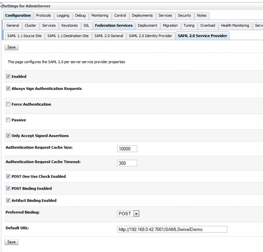 Oracle WebLogic Settings for AdminServer SAML2.jpg