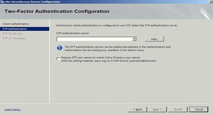 4 Forefront UAG Direct Access Two Factor Authentication Configuration OTP Server.jpg